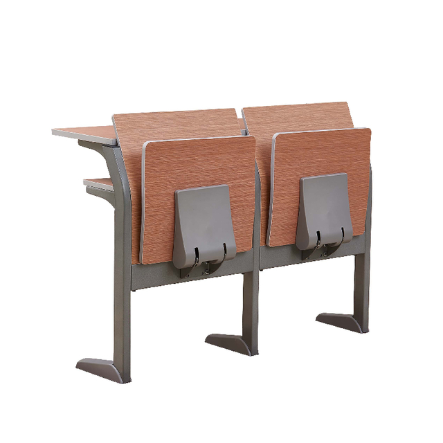 Flexible Double Seat Folding School Furniture with Drawer