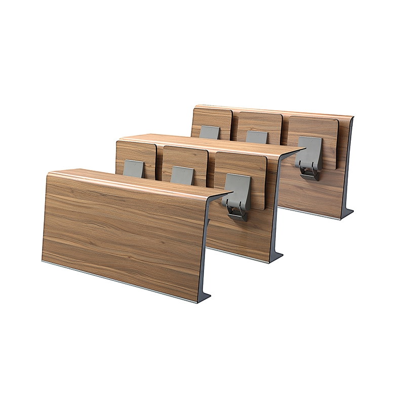 College Foldable Veneer Double Desk And Chair Set